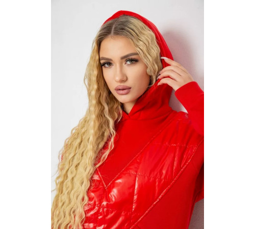 Худые женский на флисе тринитка, цвет красный, 102R7713.