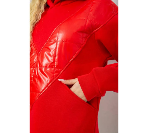 Худые женский на флисе тринитка, цвет красный, 102R7713.