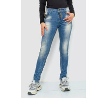 Джинси жіночі з потертостями, колір синій, 244RS03