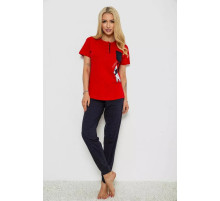 Женская пижама с принтом, цвет красно-синий, 243R9211