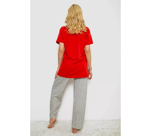 Женская пижама с принтом, цвет красный, 243R10366