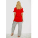 Женская пижама с принтом, цвет красный, 243R10366