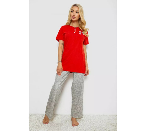 Женская пижама с принтом, цвет красный, 243R10366
