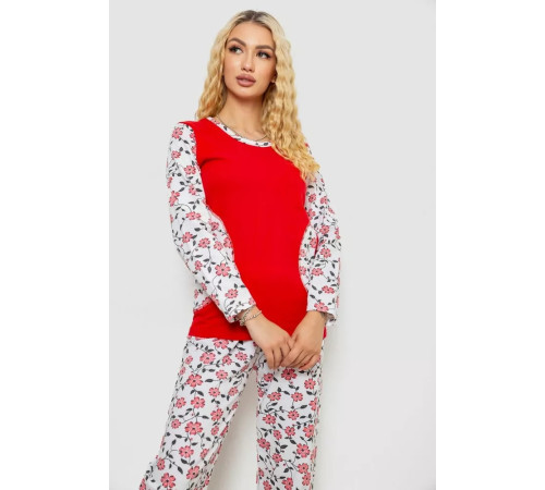 Женская пижама на флисе, цвет красный, 243R09053