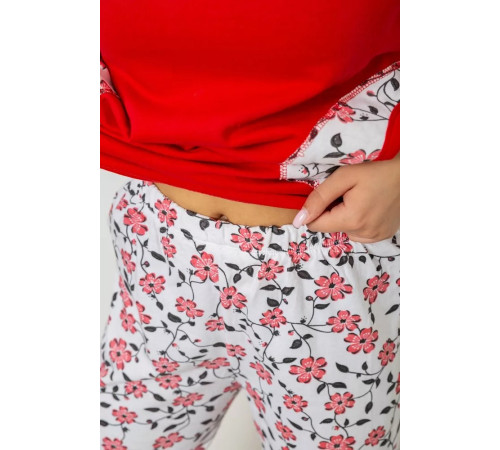 Женская пижама на флисе, цвет красный, 243R09053