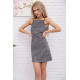 Мини-платье на бретелях, черно-серебристого цвета, 115R0464