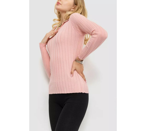 Кофта жіноча однотонна, колір світло-рожевий, 204R018