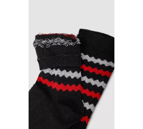 Шкарпетки жіночі з принтом, колір чорно-червоний, 238R336-2