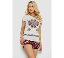 Женская пижама с принтом, цвет молочный, 243R8301