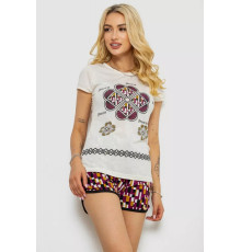 Женская пижама с принтом, цвет молочный, 243R8301