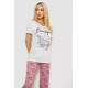 Піжама жіноча з принтом, колір молочний, 243R10311