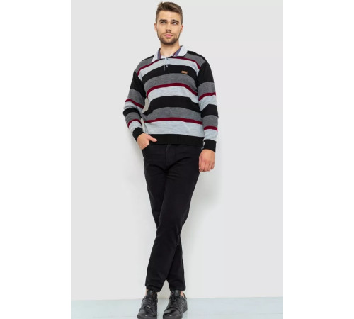 Свитер-обманка мужской, цвет серо-черный, 161R901