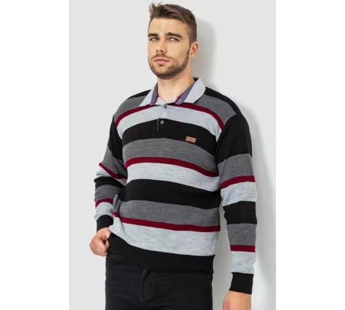 Свитер-обманка мужской, цвет серо-черный, 161R901