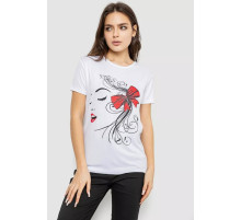 Футболка жіноча з принтом, колір білий, 244R503