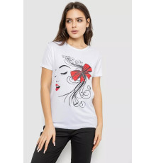 Футболка жіноча з принтом, колір білий, 244R503