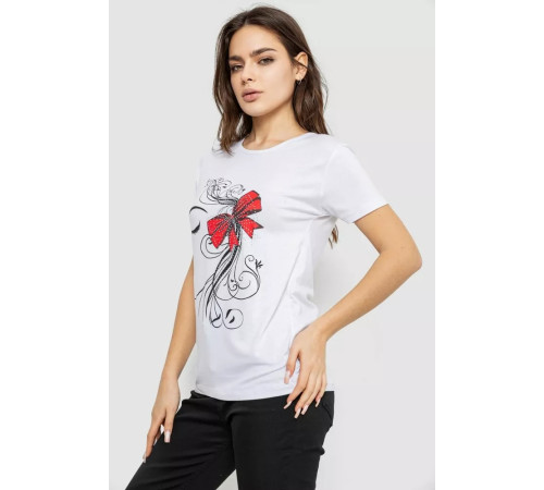 Футболка жіноча з принтом, колір білий, 244R503