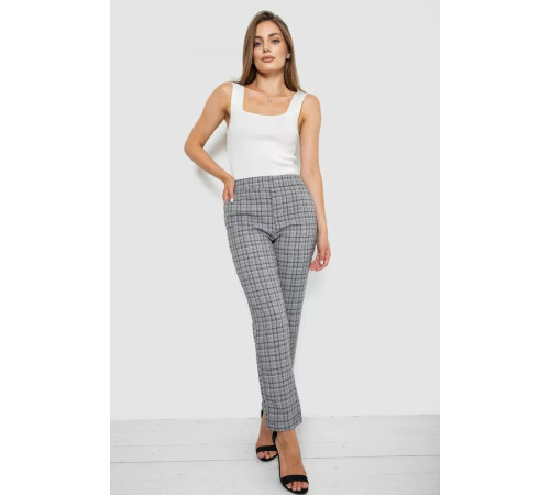 Брюки женские в клетку, цвет серый, 238RM94