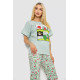 Пижама женская с принтом, цвет оливковый, 243RP15456.
