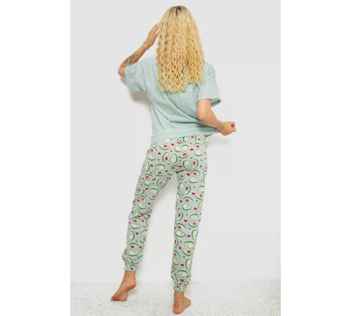 Пижама женская с принтом, цвет оливковый, 243RP15456.