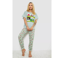 Пижама женская с принтом, цвет оливковый, 243RP15456.