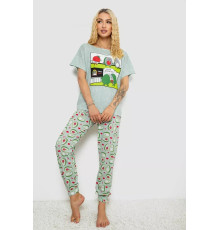 Піжама жіноча з принтом, колір оливковий, 243RP15456