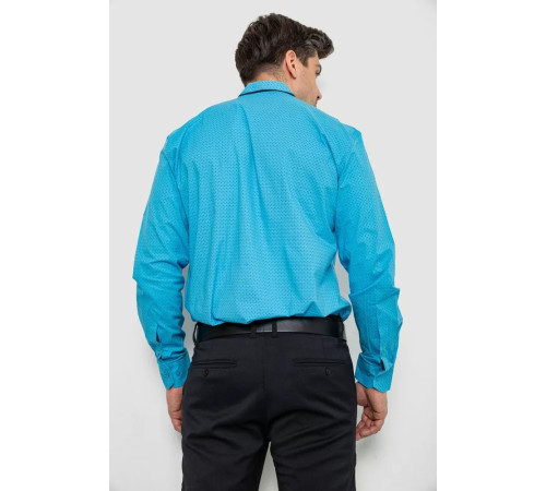 Рубашка мужская с принтом, цвет голубой, 214R7497