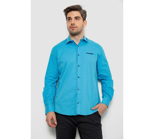 Рубашка мужская с принтом, цвет голубой, 214R7497