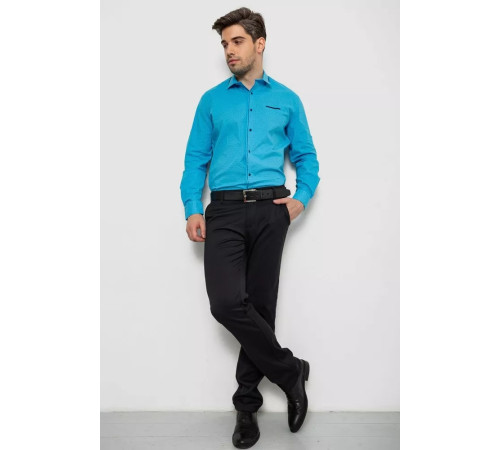 Рубашка мужская с принтом, цвет голубой, 214R7497