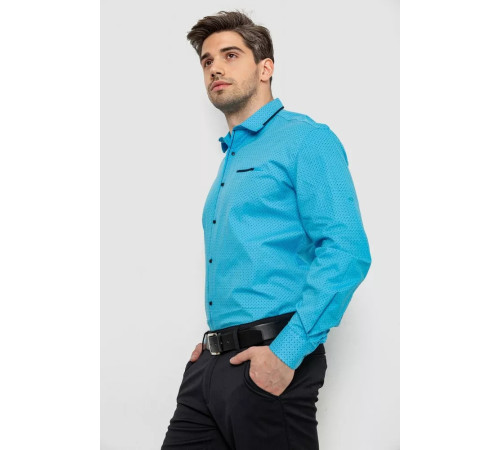 Рубашка мужская с принтом, цвет голубой, 214R7497