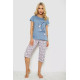 Піжама жіноча з принтом, колір джинс, 243R7106