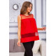 Летняя шифоновая блуза, с сеткой красного цвета, 172R015