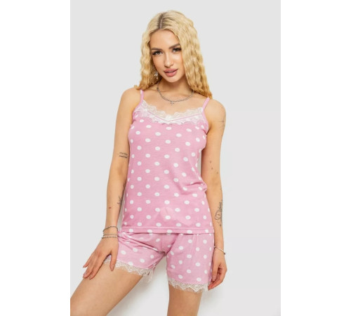 Женская пижама в горошек, цвет пудро-белый, 243R2127