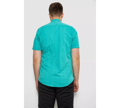 Рубашка мужская в клетку, цвет бирюзовый, 214R4564-3