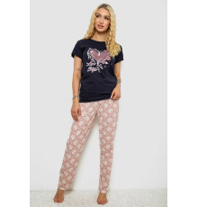 Женская пижама с принтом, цвет синий, 243R3697