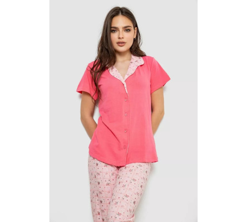 Жіноча піжама з принтом, колір рожевий, 243R19015