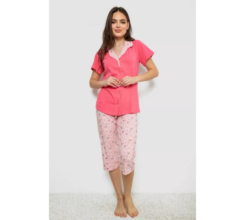 Жіноча піжама з принтом, колір рожевий, 243R19015