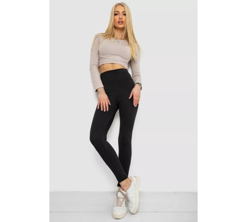 Лосины в рубчик, цвет черный, 238R58202