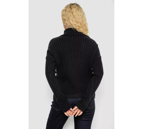 Гольф жіночий однотонний, колір чорний, 244RS-2302