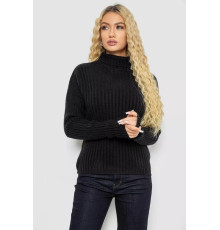 Гольф жіночий однотонний, колір чорний, 244RS-2302