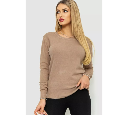 Женская кофта однотонная повседневная, цвет мокко, 244R2033