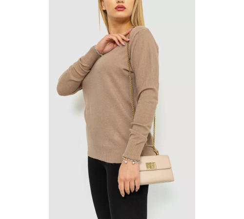 Женская кофта однотонная повседневная, цвет мокко, 244R2033