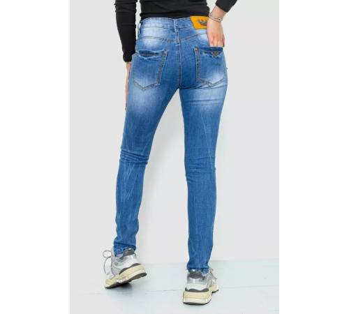 Джинси жіночі з потертостями, колір синій, 244RS08