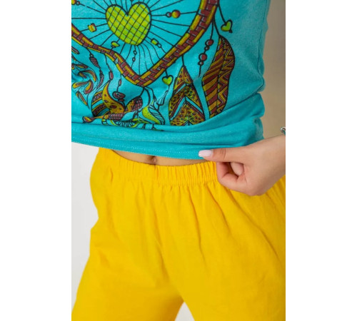 Пижама женская с принтом, цвет бирюзовый, 243R30014.