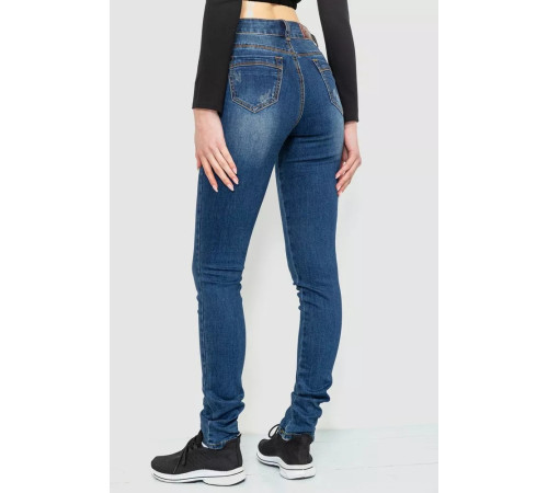 Джинси жіночі з потертостями, колір синій, 244R221