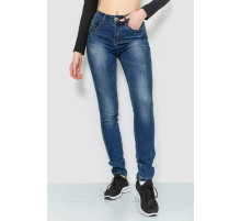 Джинсы женские с потертостями, цвет синий, 244R221