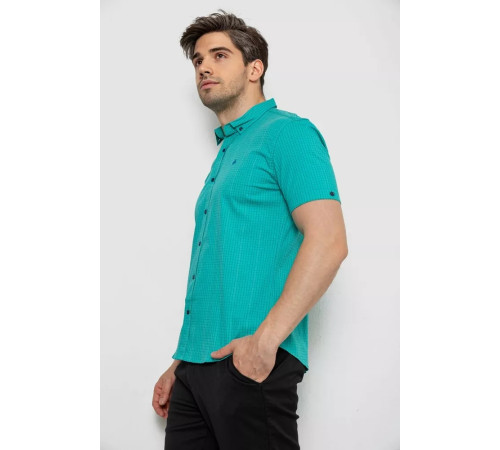 Сорочка чоловіча в клітку, колір бірюзовий, 214R4564-5