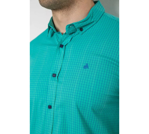 Сорочка чоловіча в клітку, колір бірюзовий, 214R4564-5