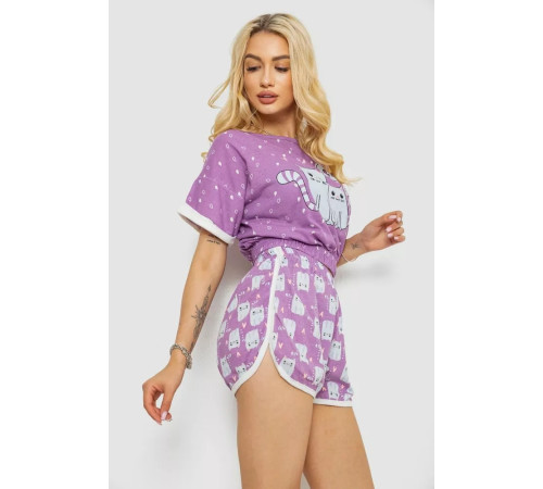 Женская пижама с принтом, цвет фиолетовый, 243R15236