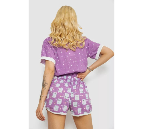 Женская пижама с принтом, цвет фиолетовый, 243R15236