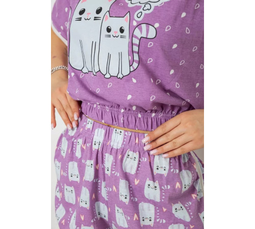 Женская пижама с принтом, цвет фиолетовый, 243R15236